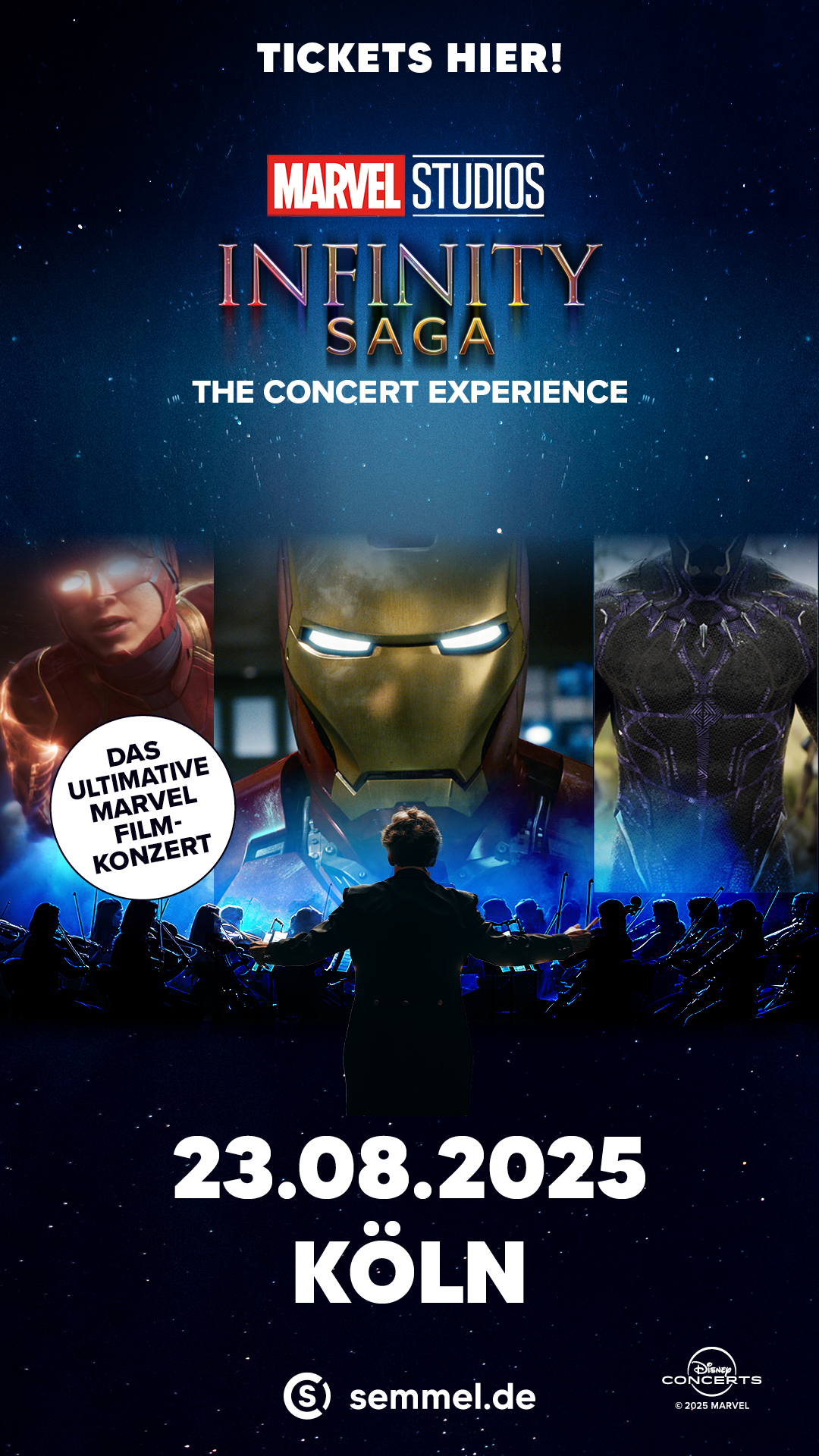 Marvel Infinity Saga Film mit Live Orchester Tickets bei uns erhältlich