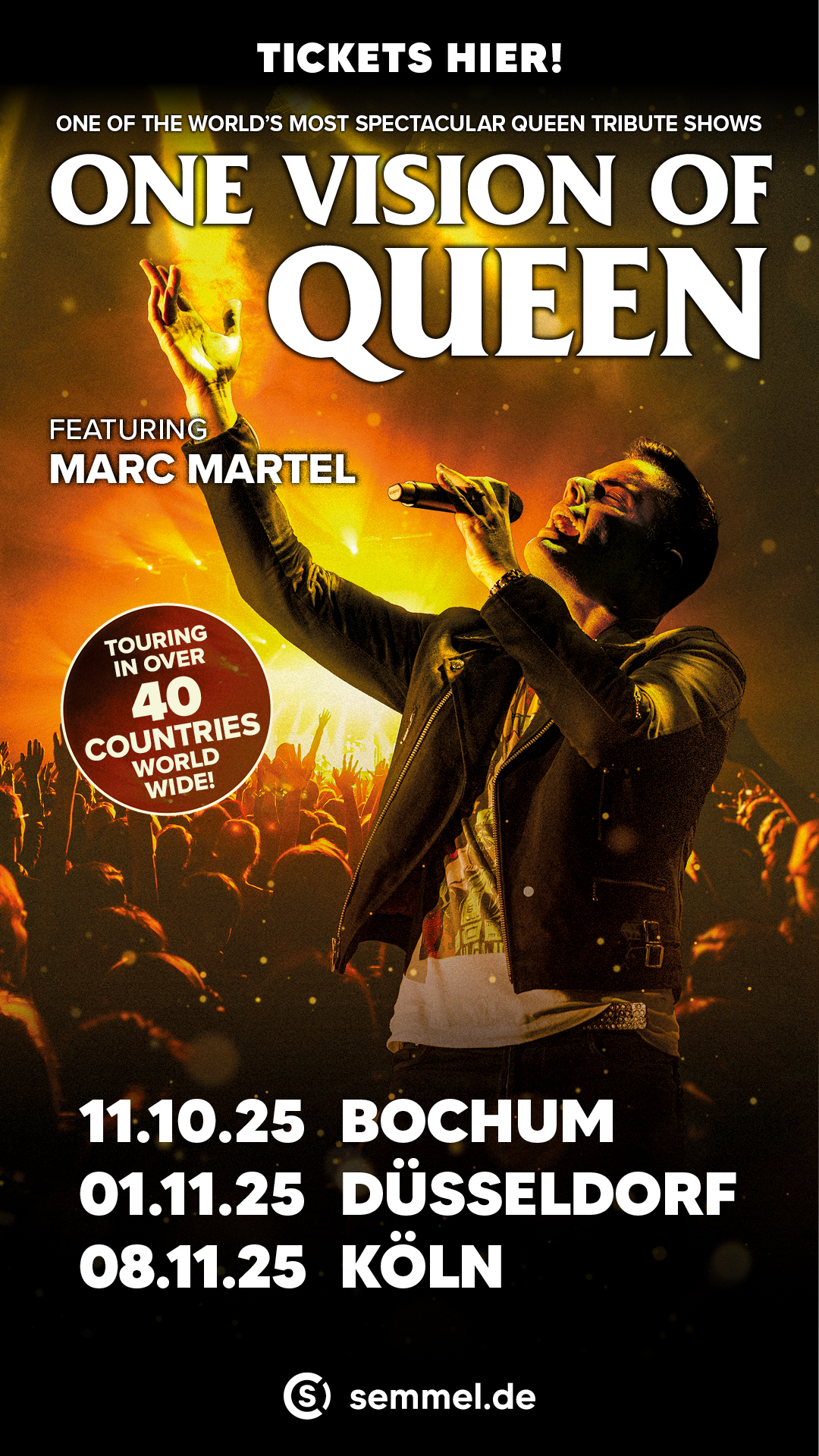Konzert One Vision of Queen Marc Martel Tickets bei uns erhältlich