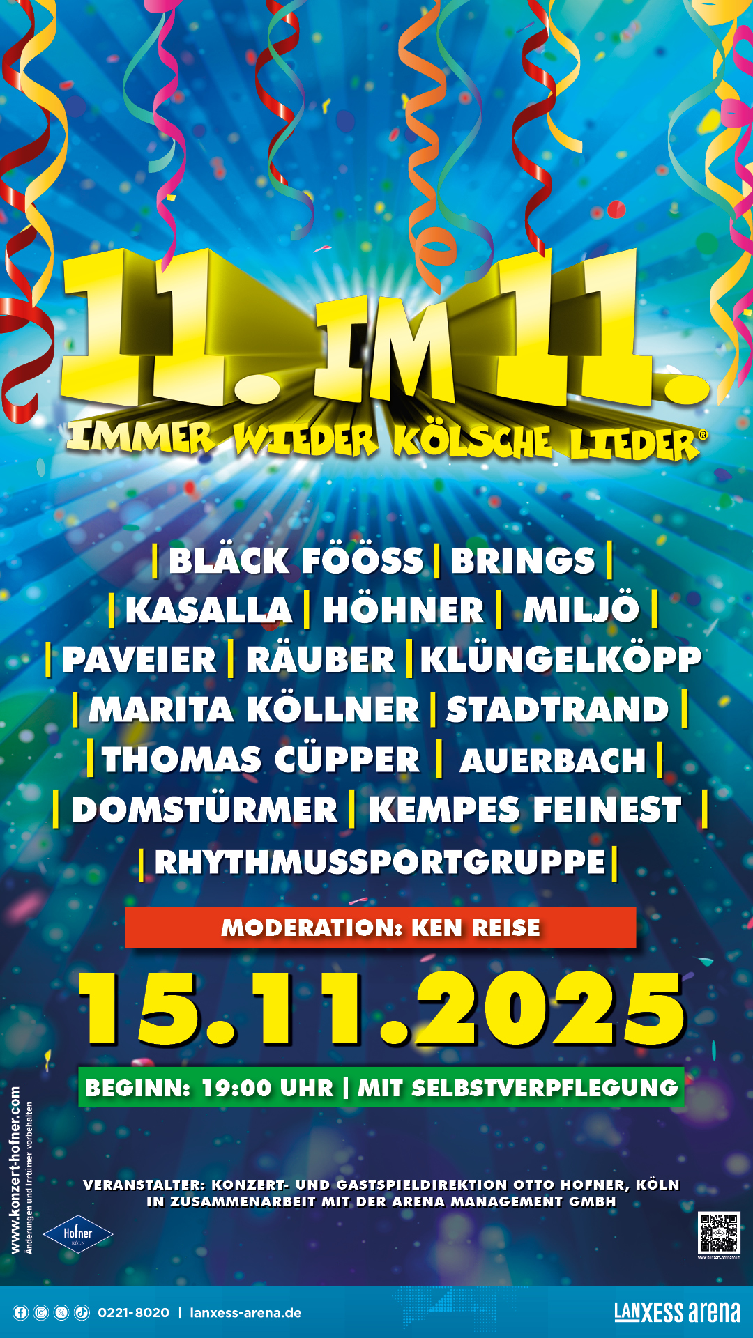 11. im 11. Immer wieder kölsche Lieder am 15.11.2025