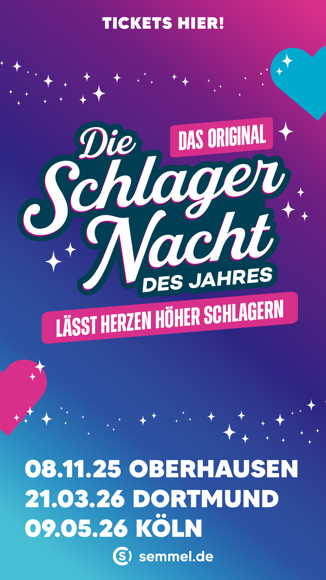 Die Schlagernacht Oberhausen Dortmund Köln