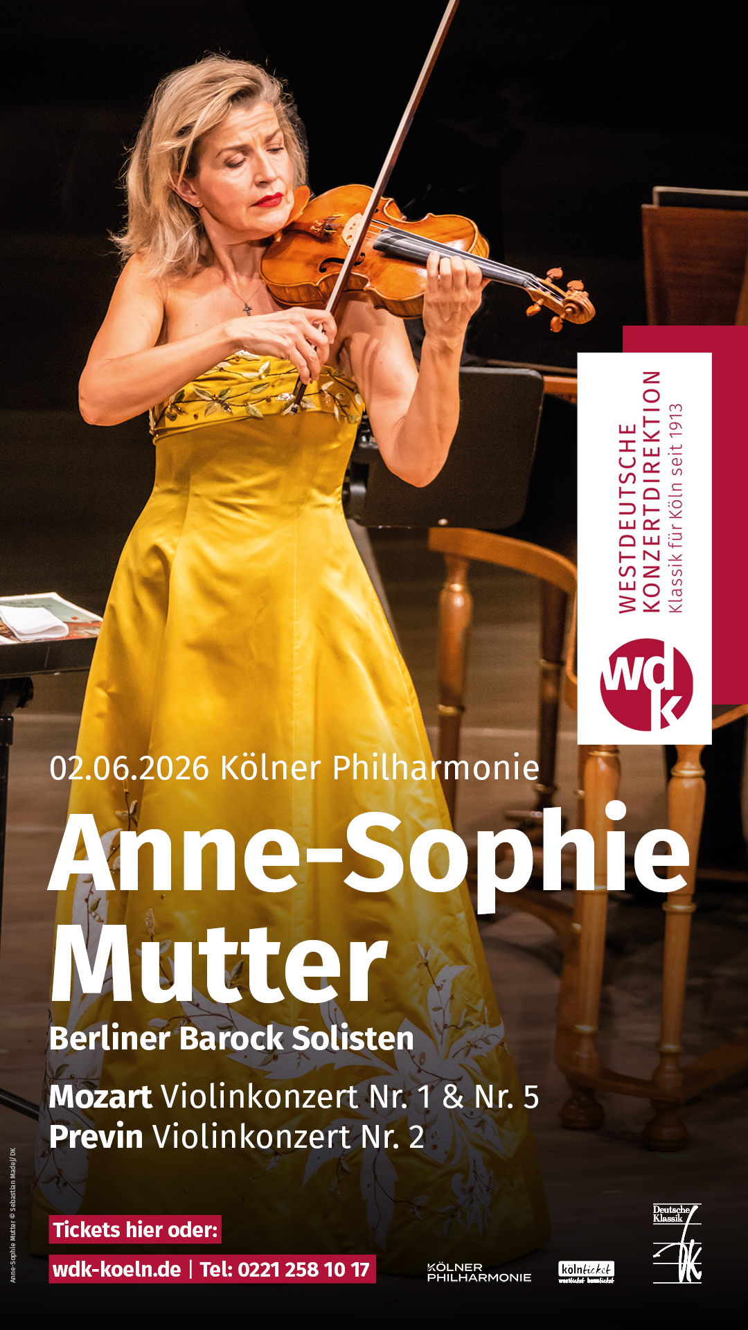 Anne-Sophie Mutter am 02.06.2026 in der Philharmonie Köln