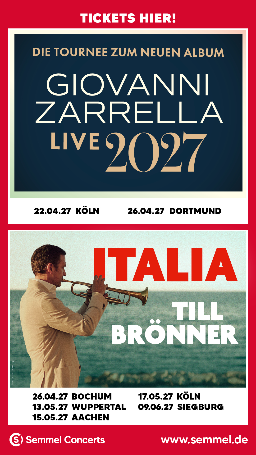 Italien läst grüßen Tickets bei uns erhältlich!